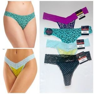 Nobo 4 Pcs Women Lace Thong Panties intimates medium 7-9 stretchy sexy Lingerie*
